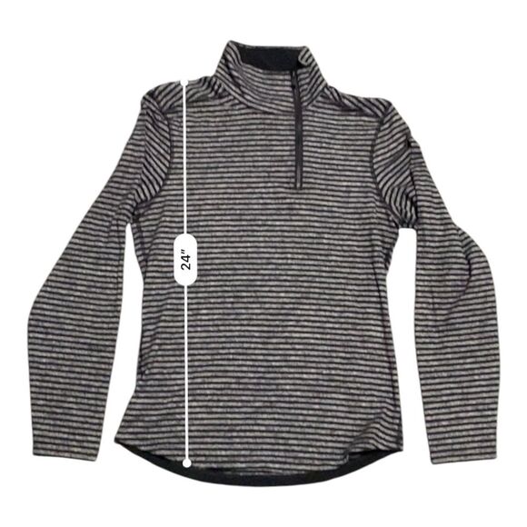Lululemon Men’s Studio 1/2 Zip Classic Stripe Heathered Black Pullover Small - Picture 11 of 16